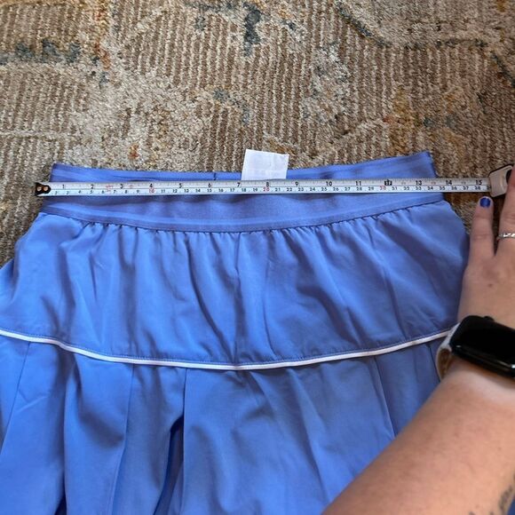 Nike Blue Pleated Skirt with White Logo - Picture 6 of 6